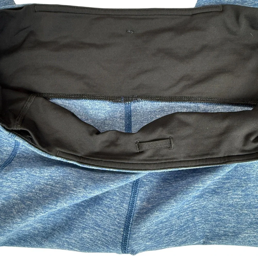 Lululemon Heathered Blue Ruched Leggings Size 12 Yoga Pants Sporty Workout Train